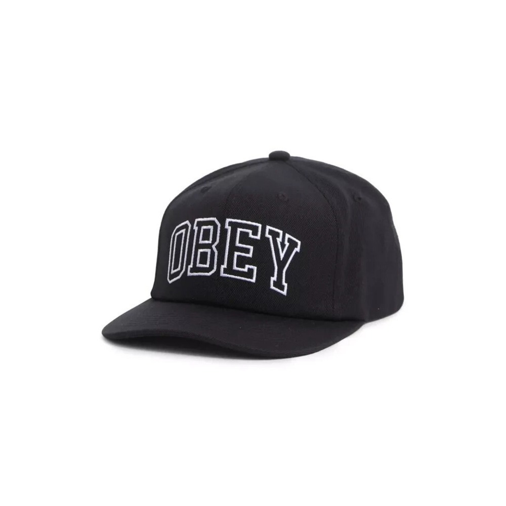 NEW Obey Logo Snap Back Hat Rush 6 Panel classic 85% Acrylic 15% Wool  NWT